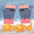 thumbnail image 5 of UTSJKR USB Heating Gloves Warm Windproof Knit Half Finger Electric Hand Warmers Comfortable Fabric Constant Temperature Ideal for Outdoor Activities Winter Use Blue, 5 of 9