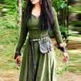 thumbnail image 1 of Robe Longue Vintage Médiévale Renaissance Couleur Unie Femme Robe Maxi à Manches Longues Robe Féerique Elfique Vintage, 1 of 7