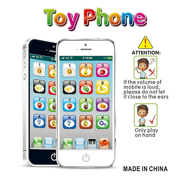 Music Light Mobile Phone, English Learning Phone High Simulated Mobile Phone with Blinking Lights, Counting, Role Playing Mobile Cellphone