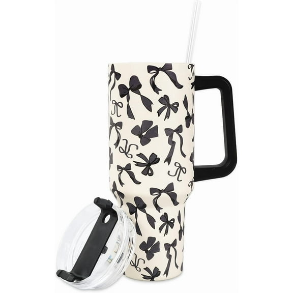 Western Cowboy Tumbler with Handle 40oz Brown Cowboy Hat Boots Cow Cacti Tumbler with Lid Straw Watercolor Wild West Stainless Steel Cup for Home Office Travel