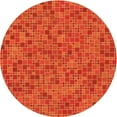 thumbnail image 1 of Ahgly Company Machine Washable Indoor Round Transitional Neon Orange Area Rugs, 6' Round, 1 of 7