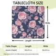 thumbnail image 2 of Pioneer Flower Floral Print Pattern Square Fitted Tablecloth with Elastic Edge,Square Table Cover,Washable Elastic Table Cover for Home Kitchen Party Decor 36"x36", 2 of 6