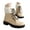 Beige, variant on Women Winter Snow Boots Lace up Lug Sole Warm Fur Lined Round Toe Combat Ankle Boots