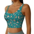 thumbnail image 2 of Vsdgher Giraffes Doing Various Yoga Print Women Sleeveless Athletic Tank Top Built-in Bra Camisole Sports Vest for Yoga Running Fitness Exercise with Removable Pads, 2 of 8