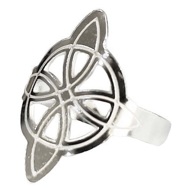 JOYARIS Anillo Ajustable Nudo De Bruja A Laser Plata Solida 925 AN-0000296