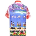 thumbnail image 2 of HAPPY BAY Men's Summer Button-Down Collar Shirts Holiday Tops Short Sleeve Hawaii Aloha Shirt Cruise Funky Shirts For Mens 3XL Booze, Maroon, 2 of 6