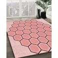 thumbnail image 3 of Ahgly Tapis Rond Lavable en Machine Intérieur Transitionnel Rouge, 4 Pieds Rond, 3 of 7