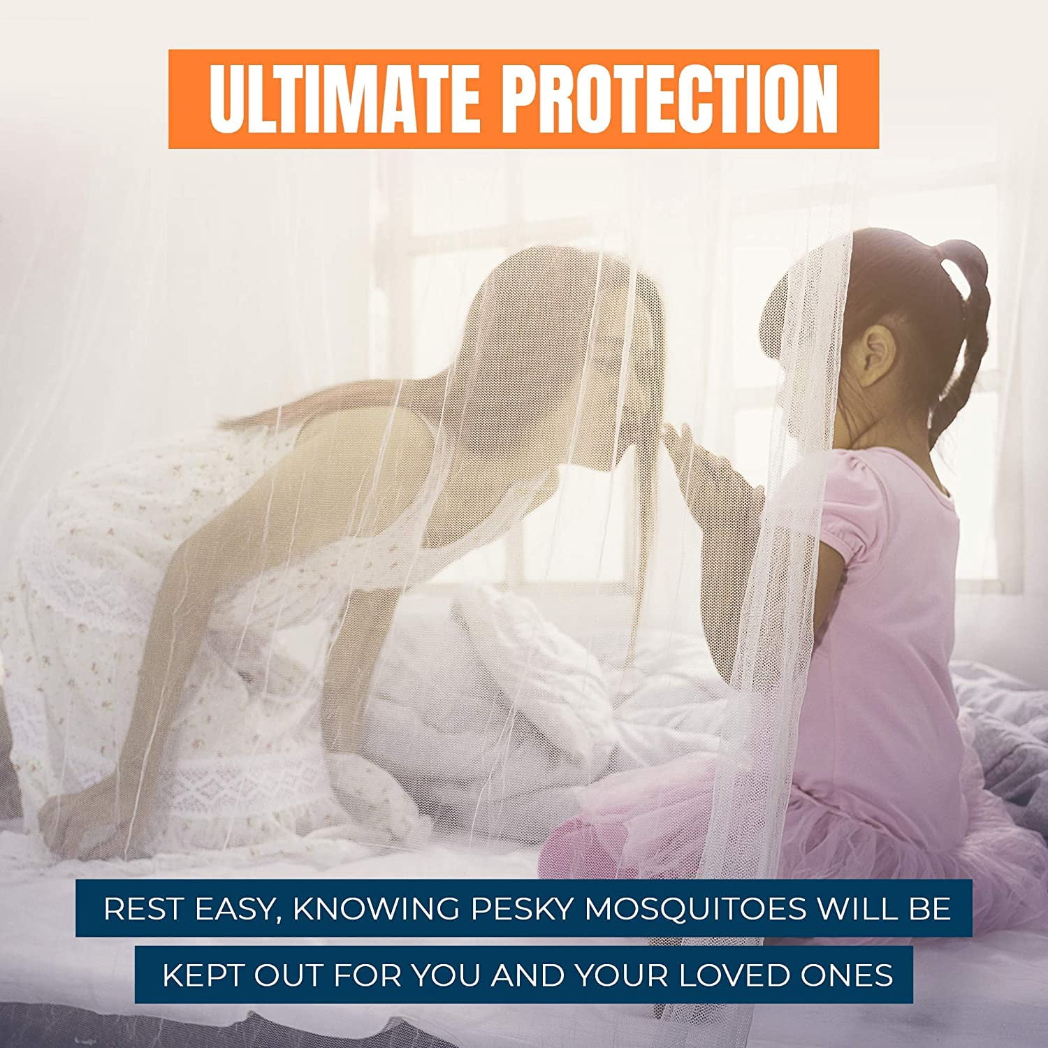 MEKKAPRO Extra-Large King Mosquito Bed Net, Made for King Queen and Twin, Two Openings Netting White