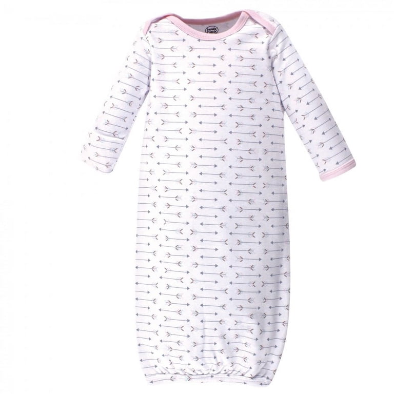 Luvable Friends Baby Girl Cotton Long-Sleeve Gowns, 3-Pack photo 4