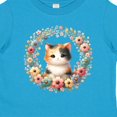 thumbnail image 4 of Inktastic Calico Kitten Cat Lover Wreath Girls Toddler T-Shirt, 4 of 5