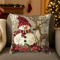 thumbnail image 5 of HomeKingdee Vintage Christmas Throw Pillow Cover, Xmas Decoration Cushion, Winter Holiday Decorative Pillow Case, Santa Claus Snowman Pillowcase, Indoor Home Bedroom Sofa Couch Decor, 5 of 6