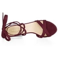 thumbnail image 4 of BLISSFUL STEP Women's Solid Color Lace up High Block Heeled Sandals, 4 of 5