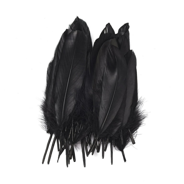 Doolland 50 Pcs Natural Black Ostrich Feathers 5.9-7.8 inch(15