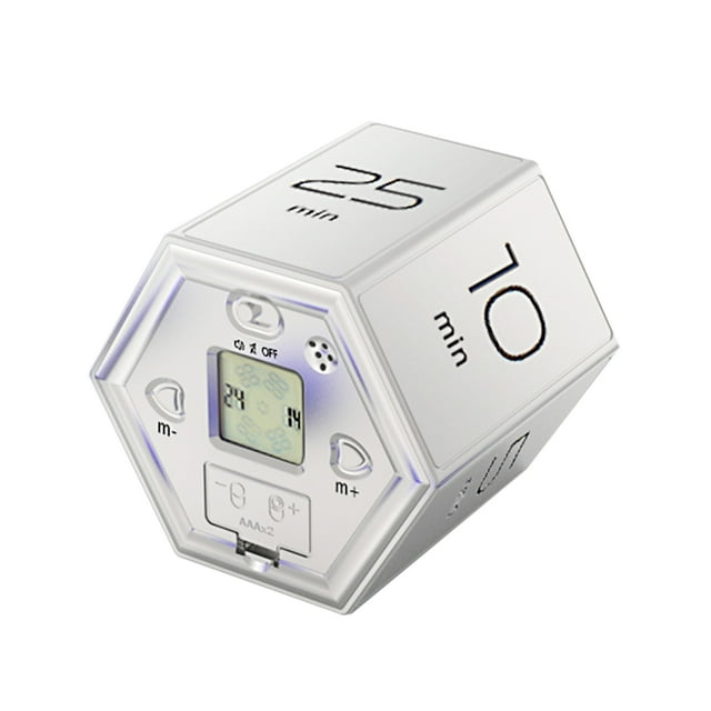 Hexagon Digital Clock Timer Magnetic Cubes Timer Kitchen Hexagon Flip Timer for Studying Cooking Exercise Easy To Use Magnetic Flip Focus-timer
