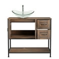 thumbnail image 6 of FULLWATT 36"Bathroom Vanity With Single Sink Combo, Modern Bathroom Sink Cabinet With 2 Drawers and a Tip-Out Drawer, Freestanding Bathroom Vanities with Ceramic Sink,Solid Wood Frame, 6 of 7