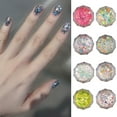 thumbnail image 3 of dianhelloya Nail Art Supplies 1 Box Nail Art Sequin Shiny Effect Luminous High Gloss Non-drop DIY Iridescent Firefly Style Glow-in-the-dark Nail Glitter Flash Party Supply, 3 of 8
