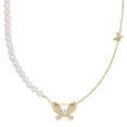 thumbnail image 1 of Collier à chaîne Papillon Minuscule : Faux Pendentif Délicat en Perles Collier Charme Collier, 1 of 10