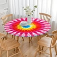 thumbnail image 3 of Colorful Tie Dye Mandala Pattern Round Fitted Tablecloth with Elastic Edge,Dining Table Cover Waterproof,Outdoor Round Tablecloth for Camping,Dining,Indoor and Outdoor, 3 of 7