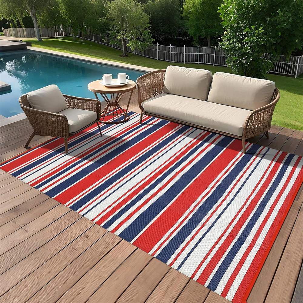 Waterproof Outdoor Rug 8x10/9×12/9×18, Plastic Straw Patio Camping Rug, Indoor Outdoor RV Mat Carpet for Deck, Camper, Porch, Balcony, Backyard, Picnic