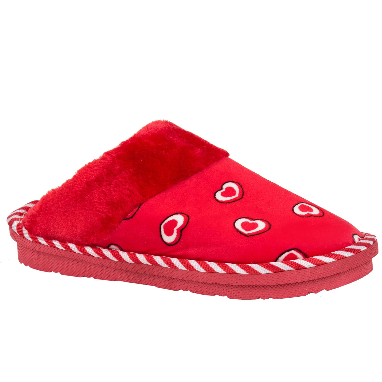 New Men Women Cosmo Heart Soft Fleece Bedroom House Slippers Indoor Shoes Size 6