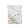 thumbnail image 2 of Sun Soft Flannel Fleece Throw Blanket, Hand Drawn Ornamental Star with Face Tribal Aztec Inspired Illustration, Cozy Plush for Indoor and Outdoor Use, 60" x 80", Apricot Blue White, by Ambesonne, 2 of 6