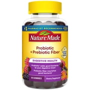 Nature Made Probiotic + Prebiotic Fiber Gummies for Gut Health Support, 66 Count