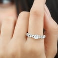 thumbnail image 3 of 1 CT Marquise and Round Moissanite Ring for Women, Moissanite Solitaire Engagement Ring in Gold, Moissanite Engagement Ring, 10K White Gold, US 6.25, 3 of 8