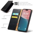 thumbnail image 2 of Allytechgroup Wallet Case for Apple iPhone 16, Premium Leather Flip Stand Cards Holder Business Type RFID Blocking Shockproof Phone Case Cover for iPhone 16, Black, 2 of 7