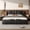 Black, variant on Eyisean Queen Size Upholstered PU Leather Bed Frame, Modern Platform Bed with Wingback Head Board and Wavy Foot Board, No Box Spring Needed, Easy Assembly
