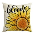 1Pc Summer Sunflower Print Farmhouse Pillow Covers 18X18 Flower Grey