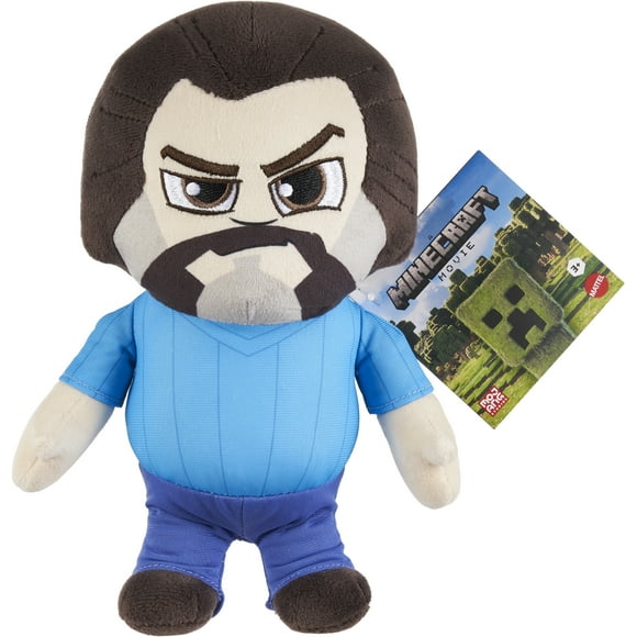 Minecraft Steve Plush Toy, 8-inch Collectible Soft Doll Inspired by A Minecraft Movie