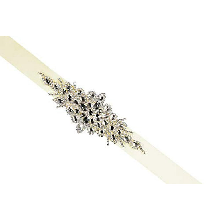 wedding dress belts ivory Handmade Ivory Pearl Wedding Belt: Crystal Bridal Sash, 1" Width