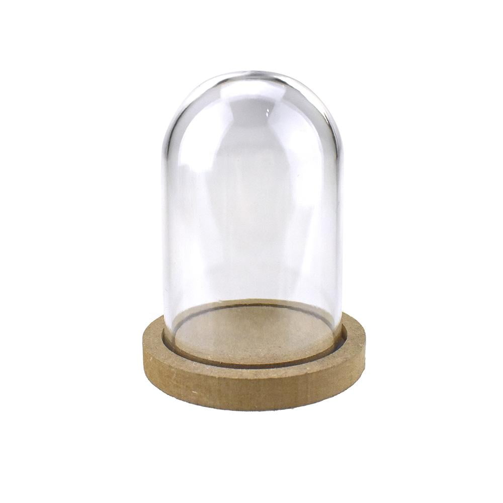 1pc Durable Clear Glass Dome Dustproof Cover Glass Display Dome for Home 