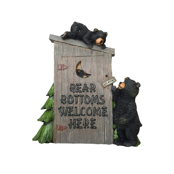 Poly Resin Decorative Wall Plaque "Bear Bottoms Welcome"