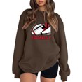 thumbnail image 1 of Gibobby Sudadera mujer Sudadera con cuello redondo para mujer atlético Y-2K(Marrón,XL), 1 of 3