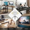 thumbnail image 5 of WKWKER Modern Velvet Desk Chair Home Comfy Makeup Office Chair with Wheels Adjustable Swivel Armchair with Backrest for Counter Living Room Computer Vanity Bedroom Salon Studio Shop Lab (Off White), 5 of 7