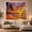 Golden Palm Coast, variant on Bioluminescent Waves on a Sunset Beach with Palm Trees, Mystical Fantasy for Beach Lovers, Tropical Paradise Decor Housewarming Gift Tapestry Wall Hanging for Bedroom and Living Room