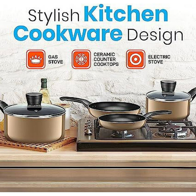  Kitchenware Pots & Pans Basic Kitchen Cookware Set (6
