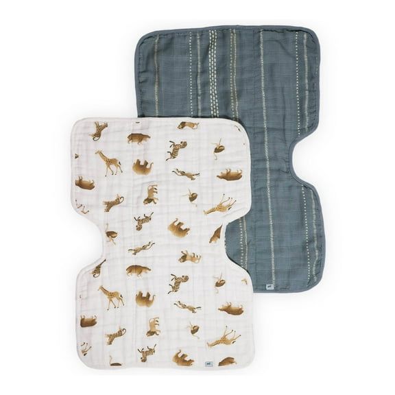 Organic Cotton Muslin Burp Cloth - 2pk - Animal Crackers