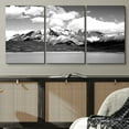 thumbnail image 2 of PixonSign Canvas Print Wall Art Vintage High Contrast Mountains & Clouds Nature Wilderness Photography Realism Rustic Landscape Black and White for Living Room, Bedroom, Office - 24"x36"x3, 2 of 4