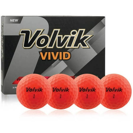 Volvik Vivid Golf Balls, Red, 12 Pack