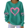 thumbnail image 3 of yoeyez Valentine's Sweatshirt for Women Loose Love Heart Graphic Print Shirts Crew-Neck Long Sleeve Pullover Holiday Blouses, 3 of 5