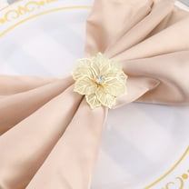 Masteelf 15pcs Exquisite Napkin Rings Hotel Flower Design Napkin Holders Restaurant Dedicated Serviette Buckles for Wedding Banquet Party (Golden)