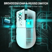 ATTACK SHARK X11 59g Wireless Gaming Mouse with RGB Magnetic Charging Dock, PixArt PAW3311 Sensor, Wired/2.4G/Bluetooth, 22K DPI for PC/Mac-White&Tape