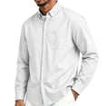 thumbnail image 5 of StSilkitty Button down Shirts for Men Long Sleeve Stand Collar Dress Shirt with Pocket Lightweight Soft Office Work Tops, 5 of 7