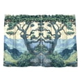 thumbnail image 7 of Yayeee Kitchen Curtains Tier Pair Light Filtering 27"x36" Rod Pocket Short Cafe Window Panel, Retro Tree, 7 of 7