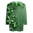 thumbnail image 4 of successthop St Patricks Day Clothes for Women Green Casual Oversized Crewneck Shirt 3/4 Sleeve Blouse Plus Size Outfits, 4 of 5