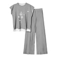 thumbnail image 1 of Baikeli Liquidation Femmes Décontracté Sans Manches Imprimé Col Rond Haut et Ensemble Pantalon Femmes Tenue 2 Pcs Décontractée, 1 of 2