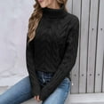 thumbnail image 2 of XIAOCHA Womens Sweaters Minimalist Solid Color Turtleneck Knit Pullover Blouses Soft Warm Long Sleeve Winter Casual Slim Fit Comfortable Sweater, 2 of 8