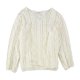 thumbnail image 1 of Style & Co. Blusa de encaje con cuello en V para mujer, color blanco hueso, 1X, 1 of 1